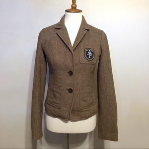 Abercrombie & Fitch Brown Tweed Herringbone Blazer